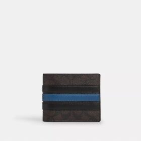 3-in-1-Geldbörse aus Signature Canvas mit Varsity-Streifen