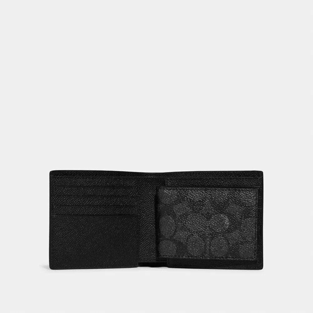 3-in-1-Geldbörse mit Signature Canvas-Innenfutter