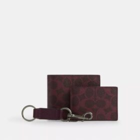 3-in-1-Geldbörsen-Geschenkset in Signature Canvas, verpackt in einer Box