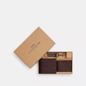 3-in-1-Geldbörsen-Geschenkset in Signature Canvas, verpackt in einer Box
