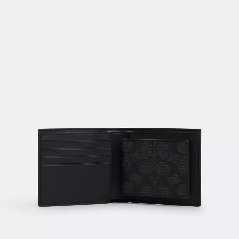 3-in-1-Geldbörsen-Geschenkset in Signature Canvas, verpackt in einer Box