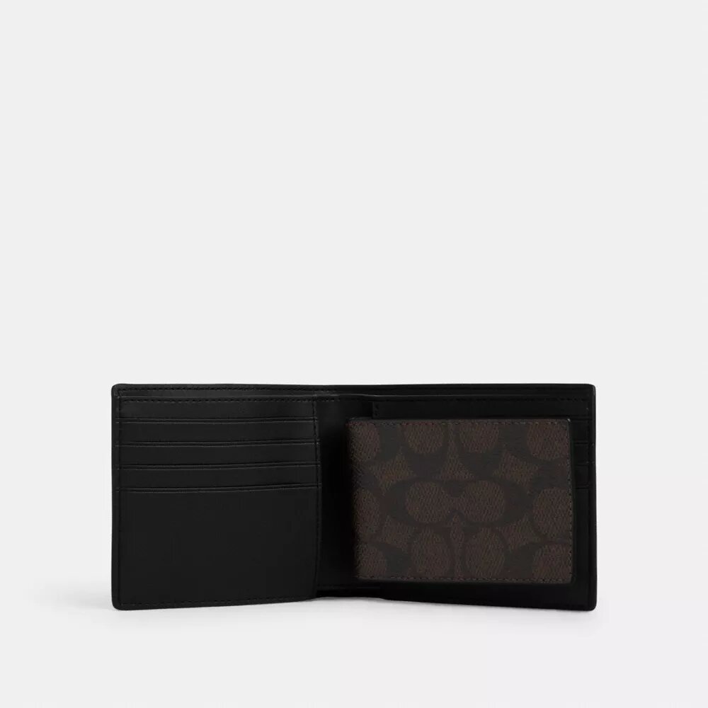 3-in-1-Geldbörsen-Geschenkset in Signature Canvas, verpackt in einer Box
