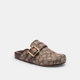 Archival-Clog mit Schnalle aus charakteristischem Jacquard