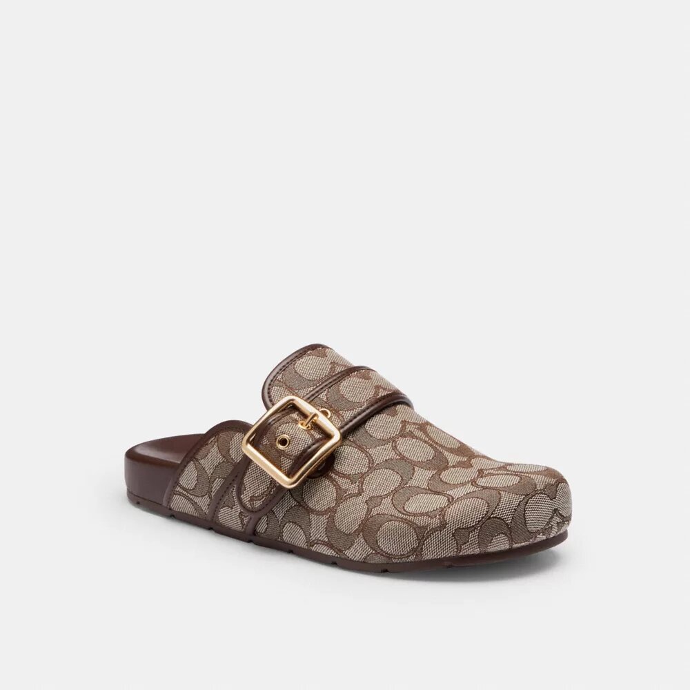 Archival-Clog mit Schnalle aus charakteristischem Jacquard