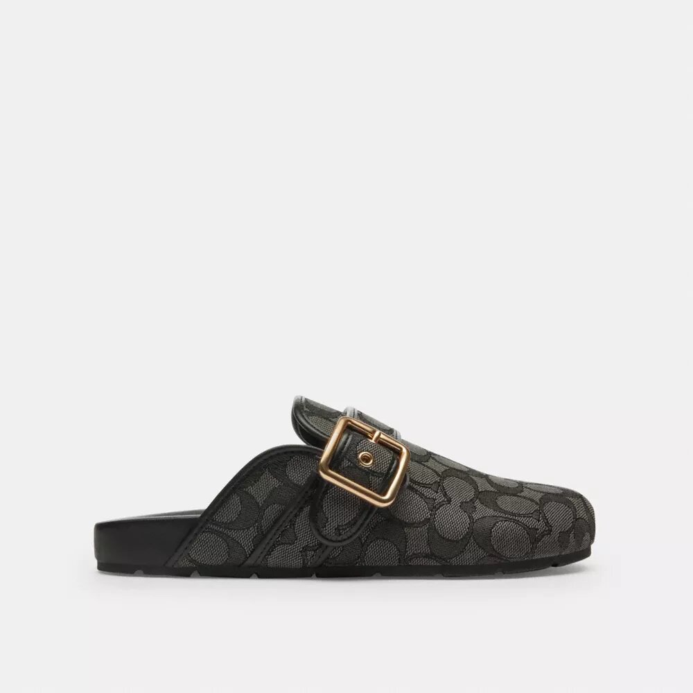 Archival-Clog mit Schnalle aus charakteristischem Jacquard