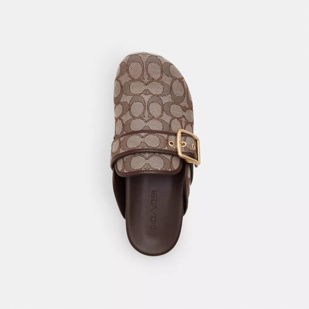 Archival-Clog mit Schnalle aus charakteristischem Jacquard