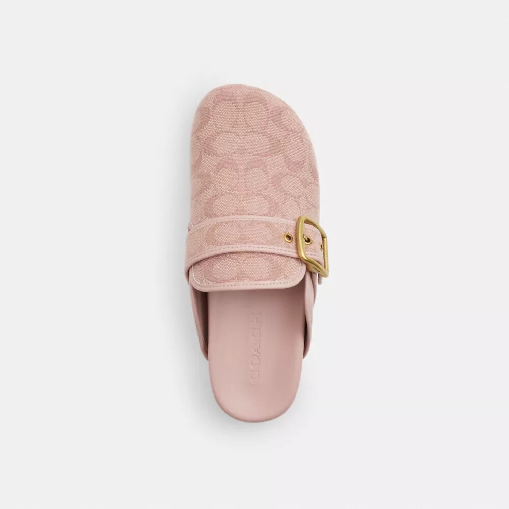 Archival Clogs mit Schnalle aus unserem charakteristischen Jacquard-Canvas