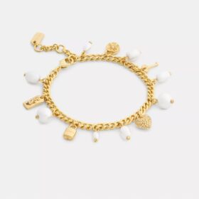 Armband mit Perlen- und Herz-Anhängern