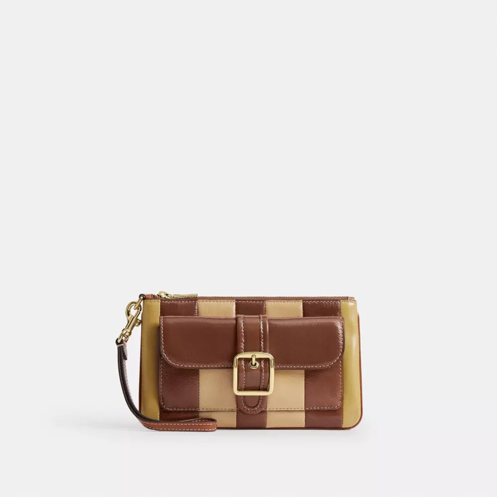 Ashton-Handgelenktasche mit gestreiftem Patchwork
