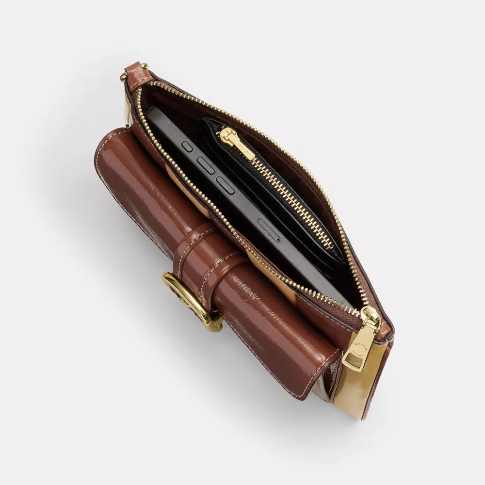 Ashton-Handgelenktasche mit gestreiftem Patchwork