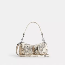 Ashton-Schultertasche mit Zeitungsdruck