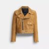 Asymmetrische Wildleder-Jacke