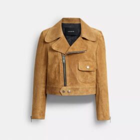 Asymmetrische Wildleder-Jacke
