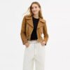 Asymmetrische Wildleder-Jacke
