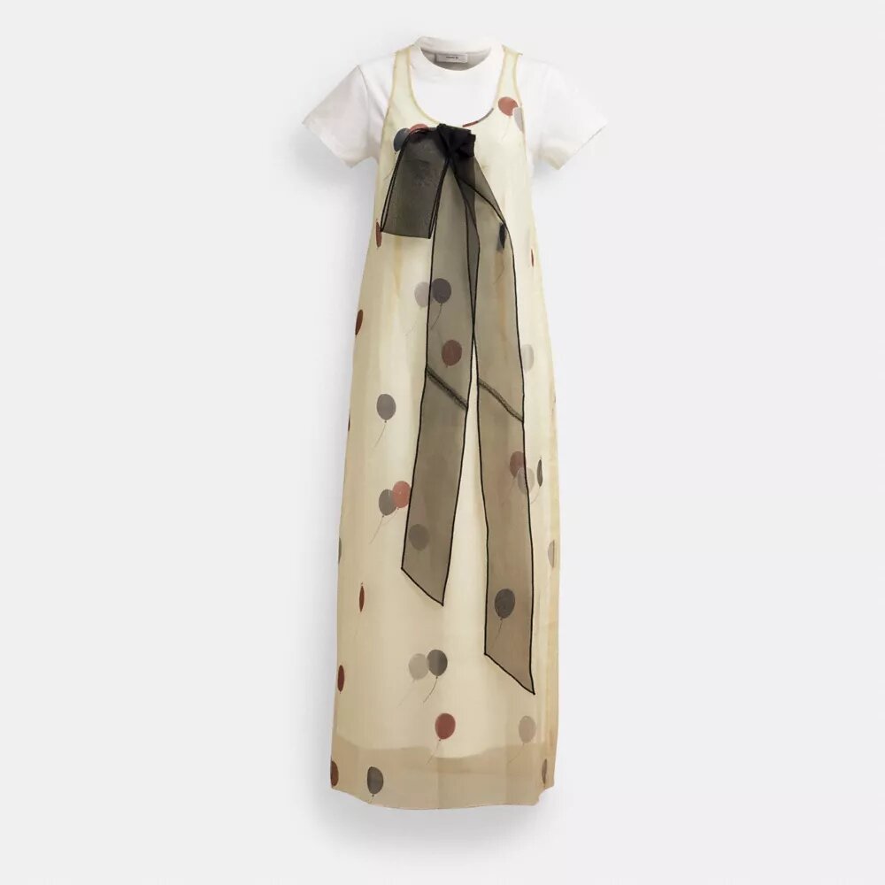 Bedrucktes Organza-Ballon-Kleid