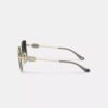 Übergroße quadratische Sonnenbrille aus Metall mit Horse and Carriage-Motiv