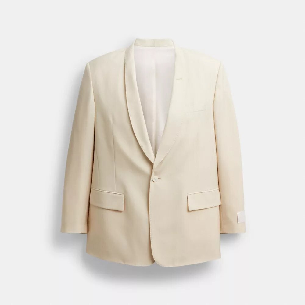 Blazer mit Schalkragen aus garngefärbtem Stoff