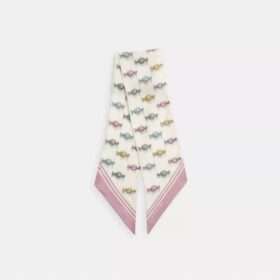 Breiter, schmaler Seidenschal mit „Wrapped Candies“-Print