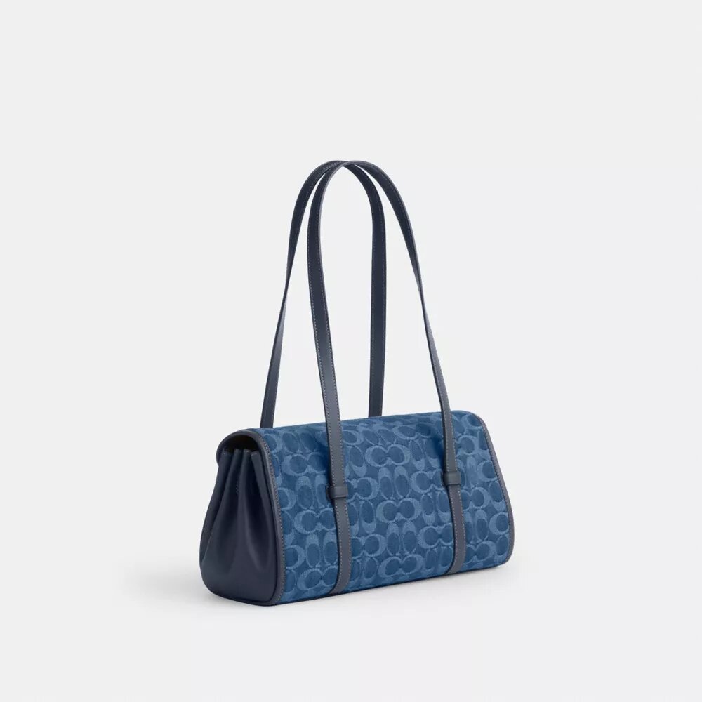 Bridget-Schultertasche mit Klappe aus Signature-Denim