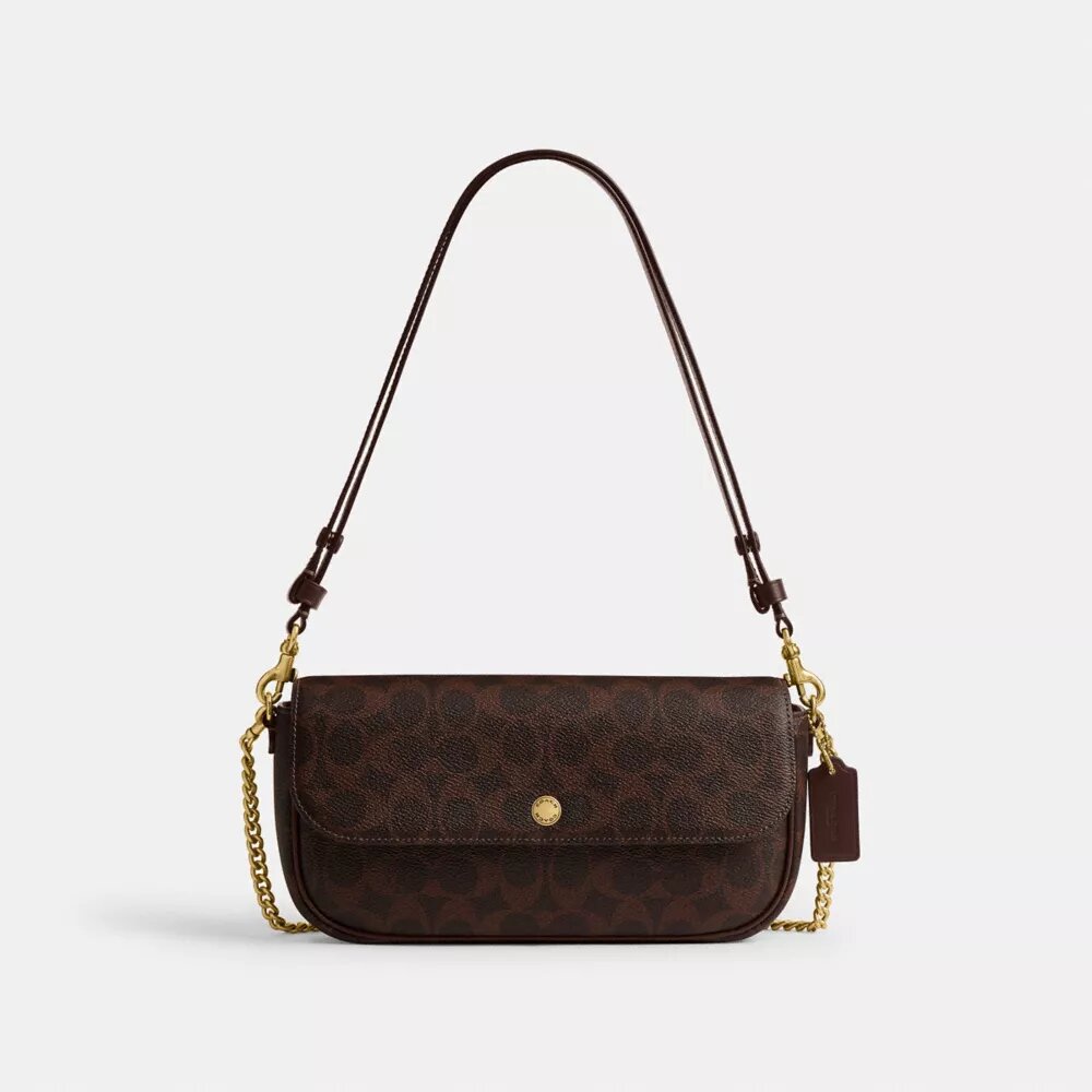 Brooke-Kettenhandtasche mit Klappe aus Signature Canvas