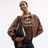 Brooklyn-Schultertasche 28 aus Lammfell