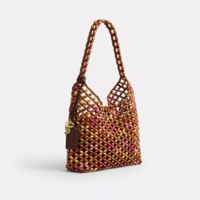 Brooklyn-Schultertasche 28 mit Holzperlen