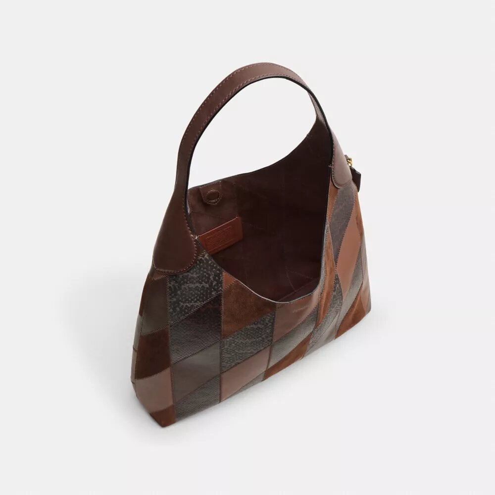 Brooklyn-Schultertasche 39 mit Schlangenleder-Patchwork