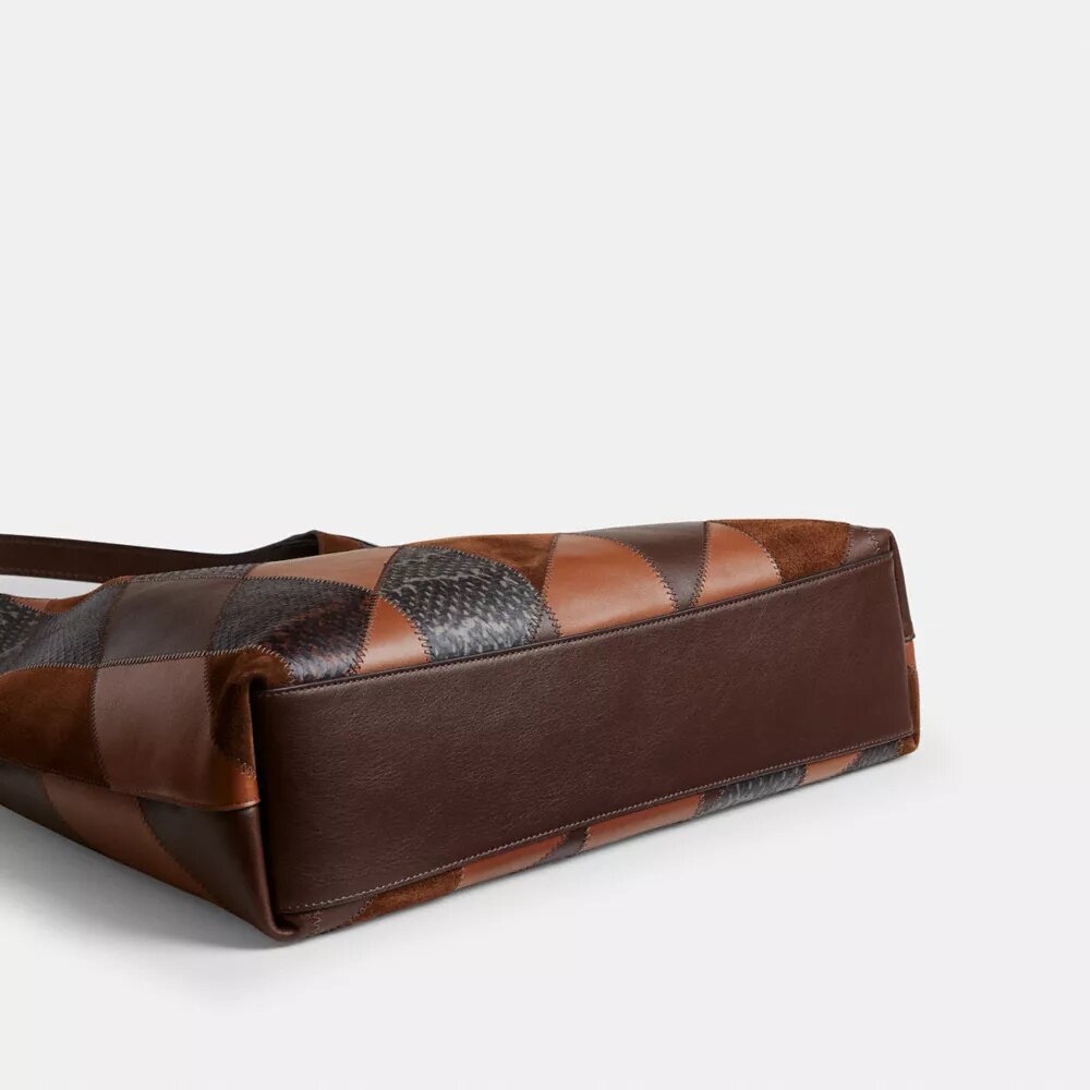 Brooklyn-Schultertasche 39 mit Schlangenleder-Patchwork