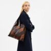 Brooklyn-Schultertasche 39 mit Schlangenleder-Patchwork