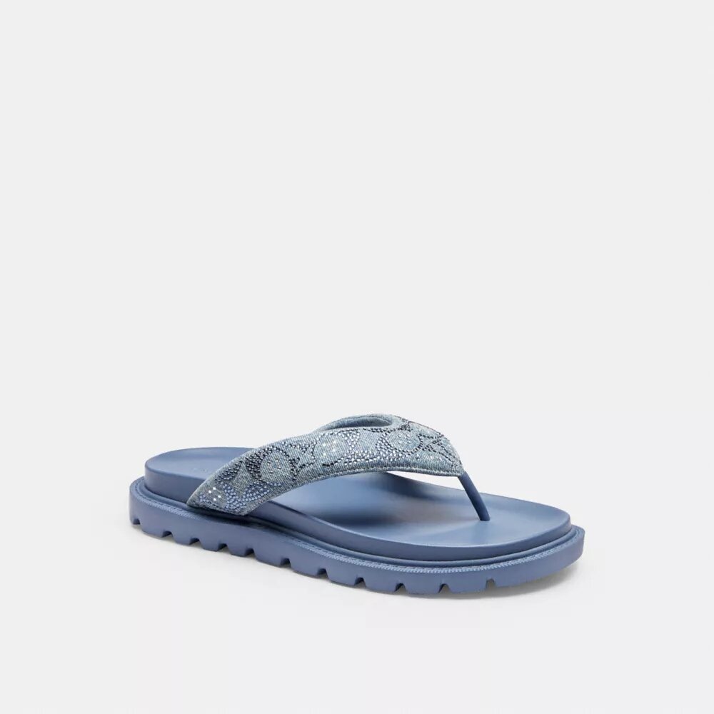 Brynn-Sandalen aus „Crystal Signature Denim“