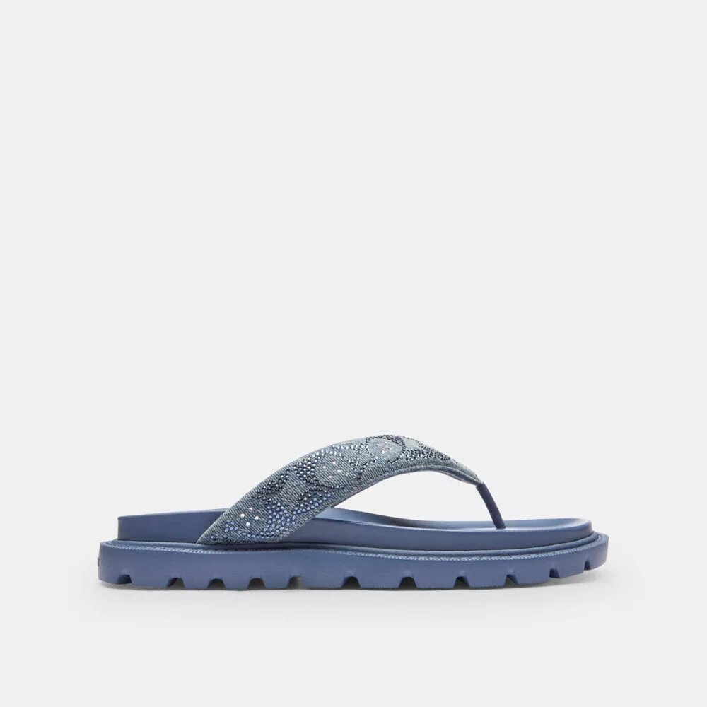Brynn-Sandalen aus „Crystal Signature Denim“
