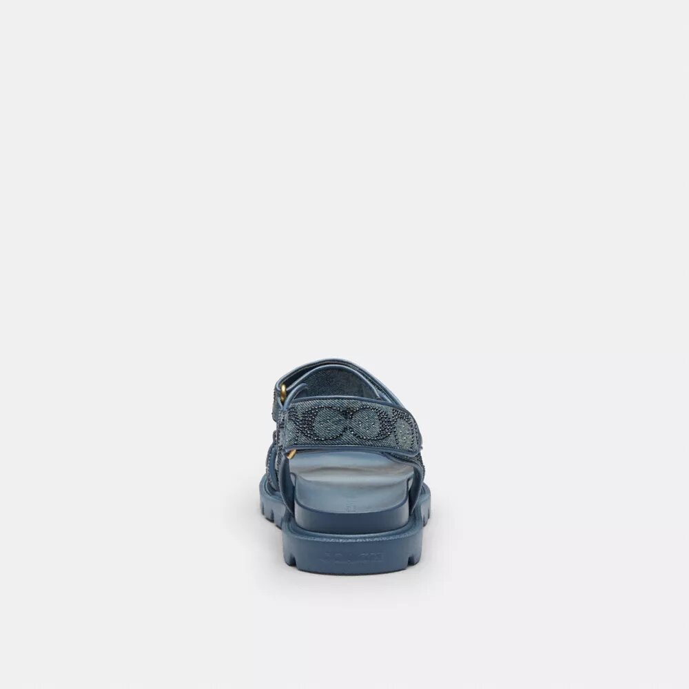 Brynn-Sandalen aus „Crystal Signature Denim“