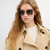 C Hardware Metall-Sonnenbrille im Schmetterlings-Quadrat-Design