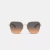 C-Hardware – Oversized-Sonnenbrille mit quadratischem Rahmen aus Metall