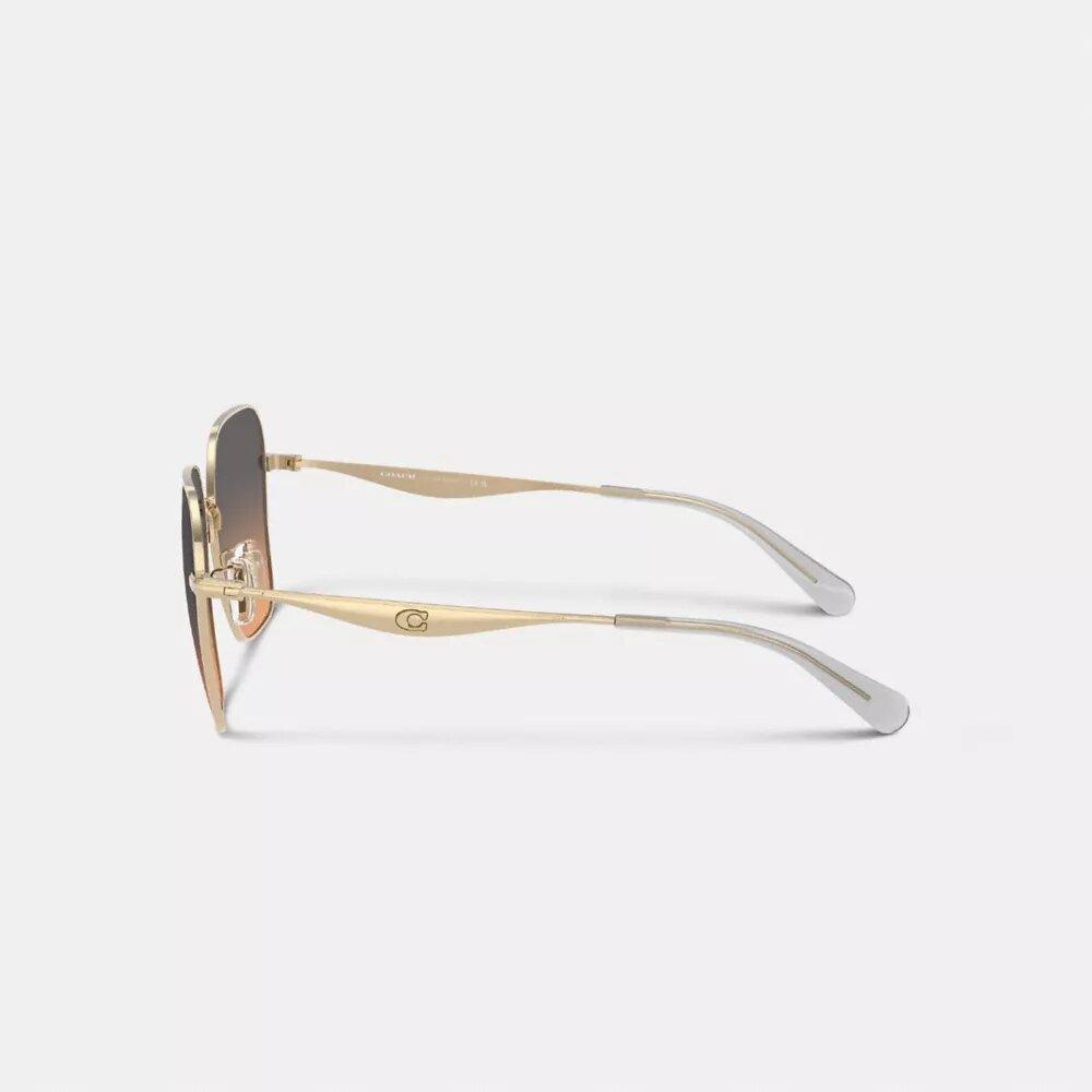 C-Hardware – Oversized-Sonnenbrille mit quadratischem Rahmen aus Metall