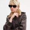 C Hardware – Sonnenbrille mit schmalem rechteckigem Rahmen