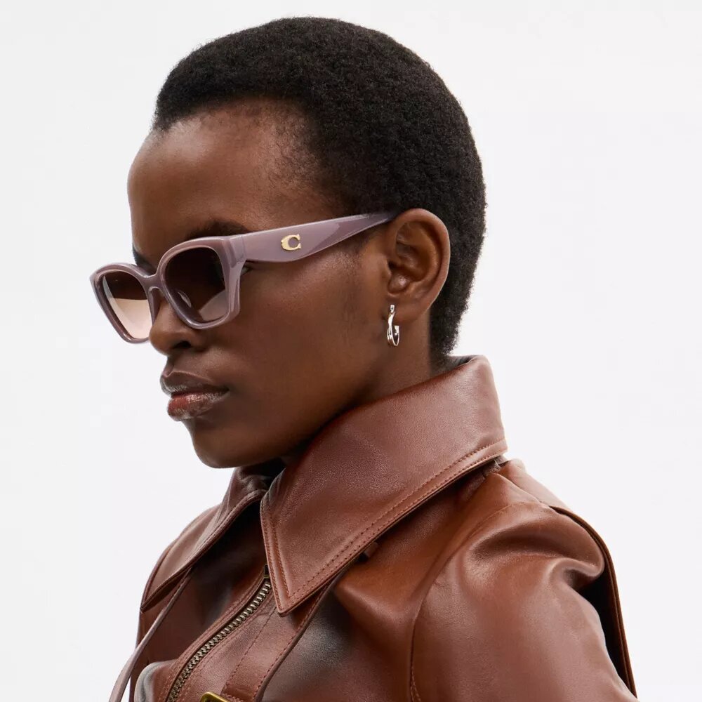 C-Metallbeschläge – quadratische Cat-Eye-Sonnenbrille