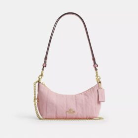 Caitlin-Schultertasche aus regenerativer Baumwolle mit Steppung und Anhänger