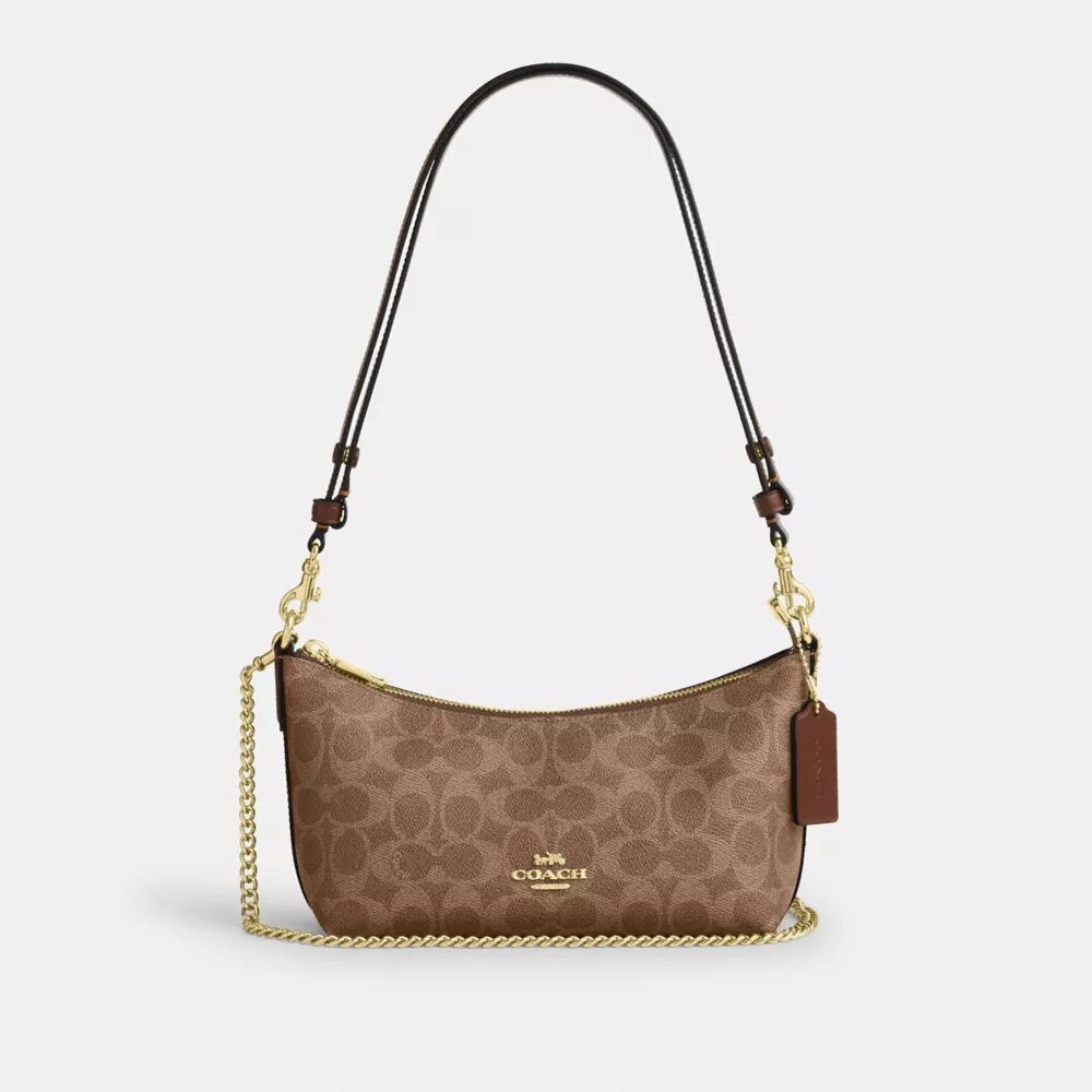 Caitlin-Schultertasche aus Signature Canvas
