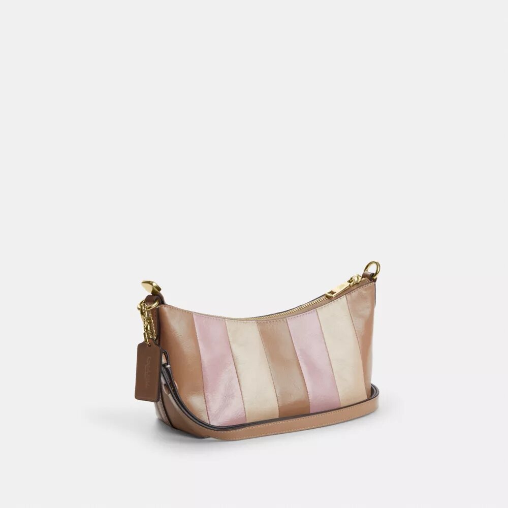 Caitlin-Schultertasche mit gestreiftem Patchwork