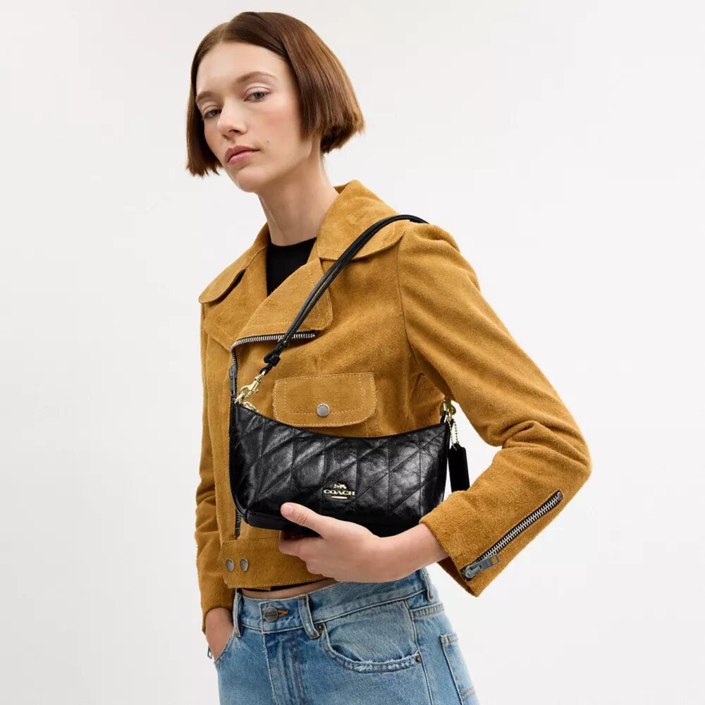 Caitlin-Schultertasche mit Steppung