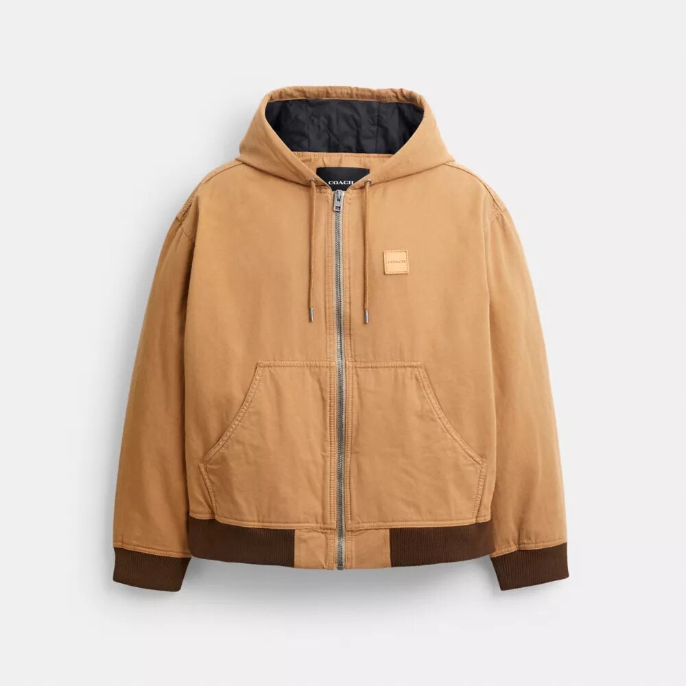 Canvas-Kapuzenpullover mit Reißverschluss