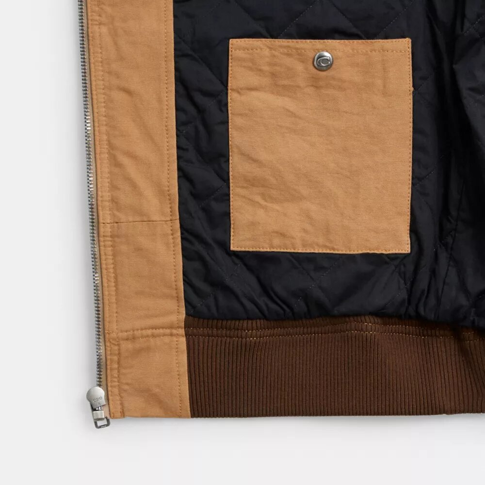 Canvas-Kapuzenpullover mit Reißverschluss