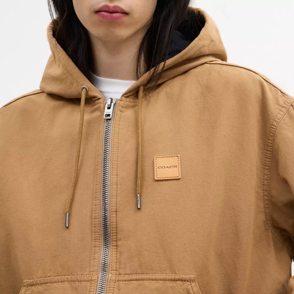 Canvas-Kapuzenpullover mit Reißverschluss