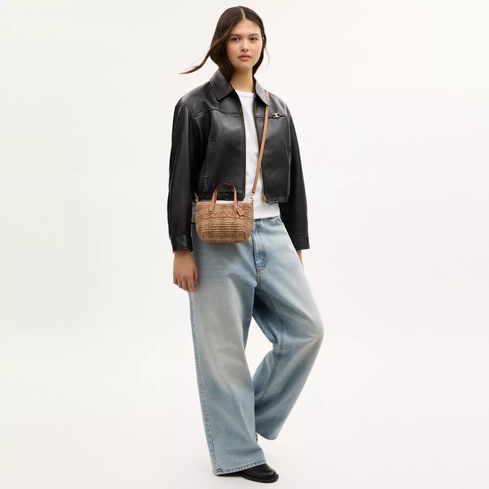 City Mini-Shopper mit Gingham-Muster