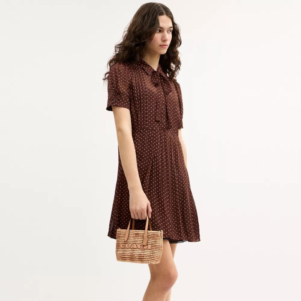 City Mini-Shopper mit Gingham-Muster