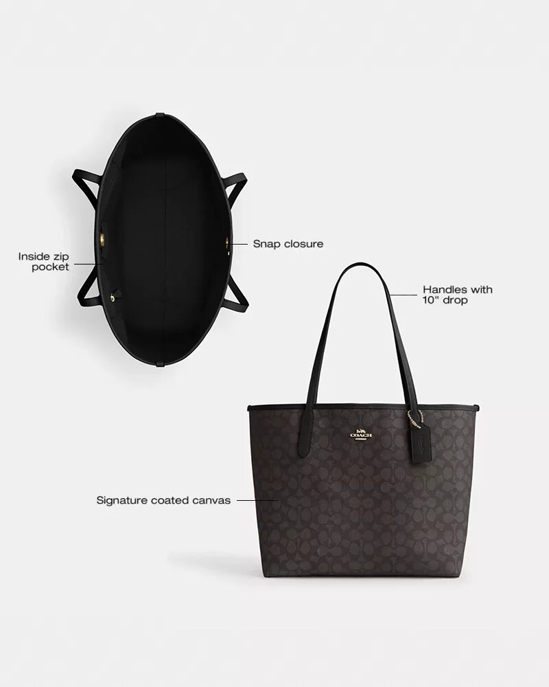 City-Tote-Bag aus Signature Canvas
