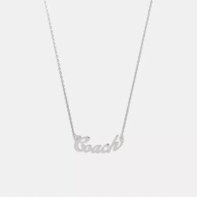 Coach Script-Namensschild-Halskette