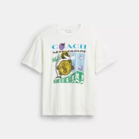 „Collage Train“ lockeres T-Shirt aus Bio-Baumwolle