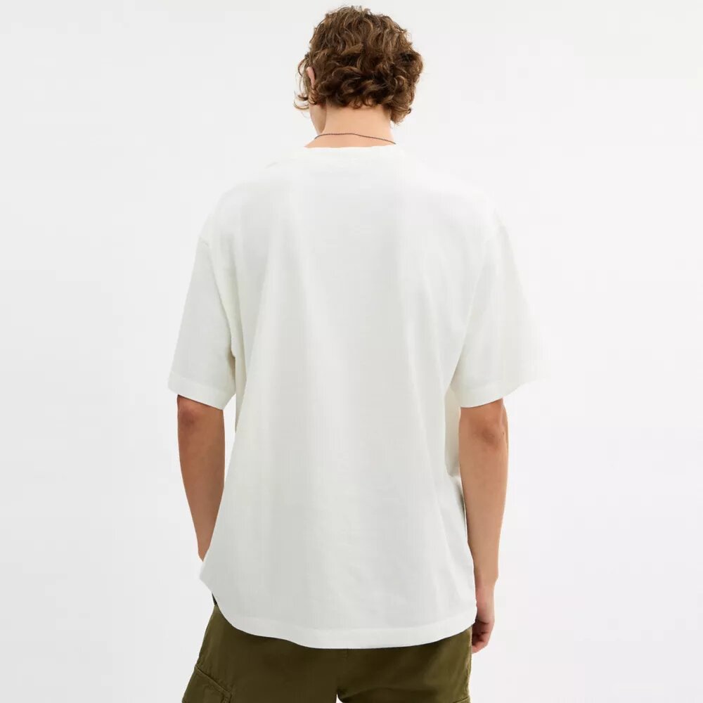 „Collage Train“ lockeres T-Shirt aus Bio-Baumwolle